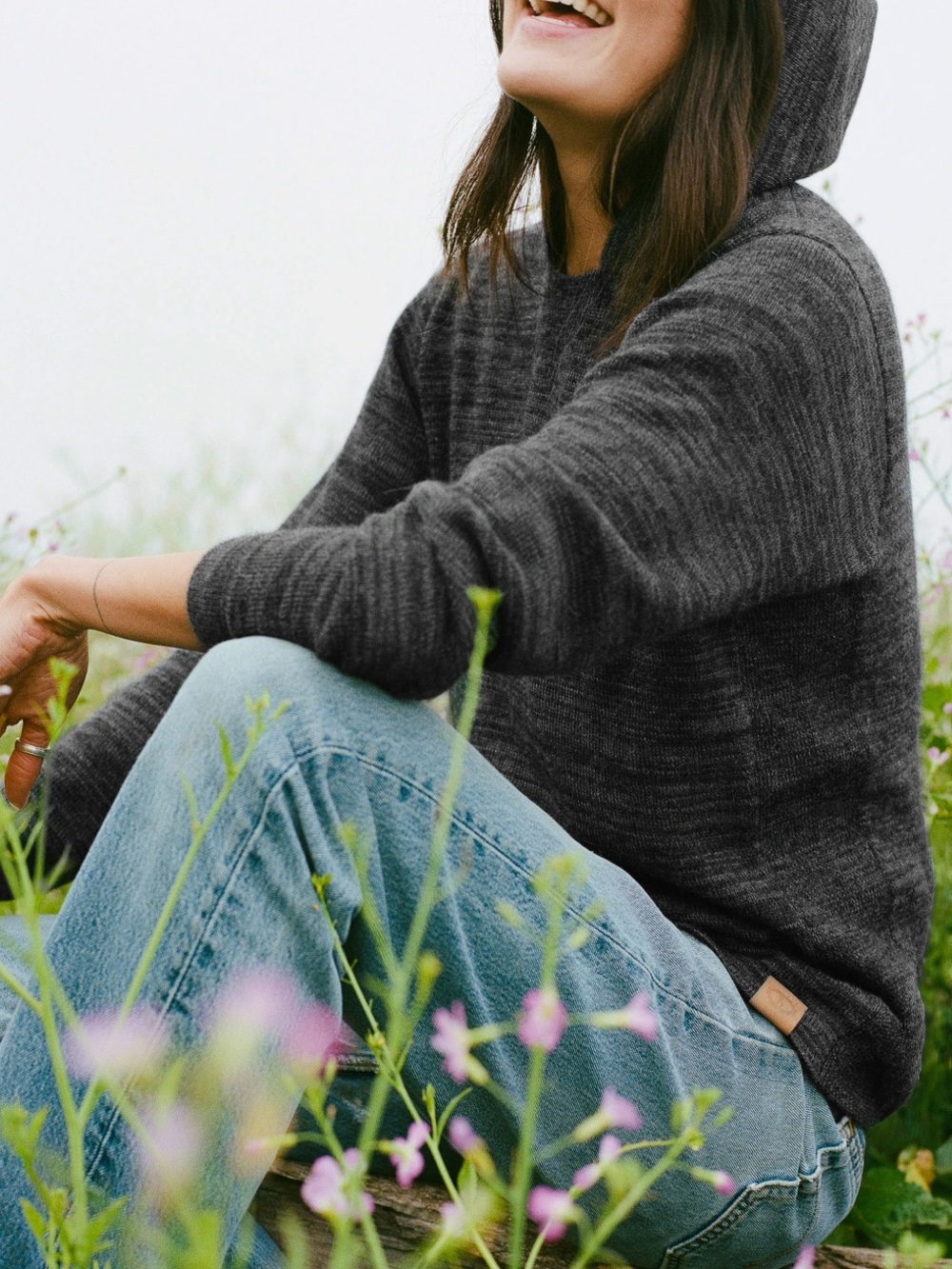 PAKA Alpaca The Hoodie XXS Gray 65% Alpaca Pullover Sweater Soft Outdoor Peru
